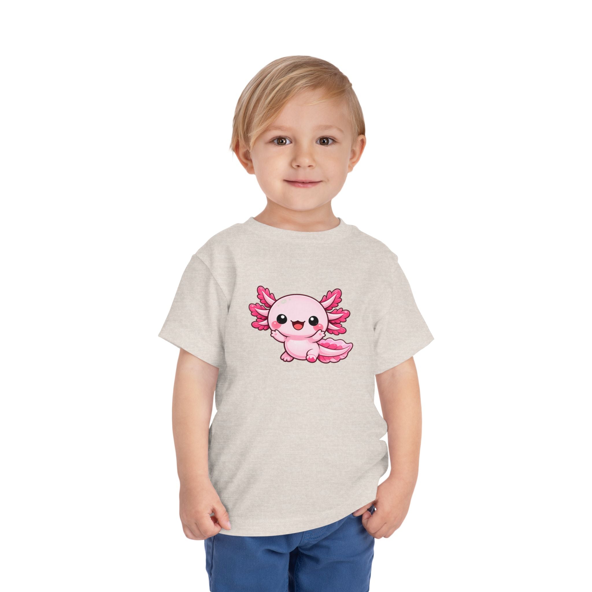 Pink Axolotl Illustration Toddler Tee | Cute Amphibian Shirt