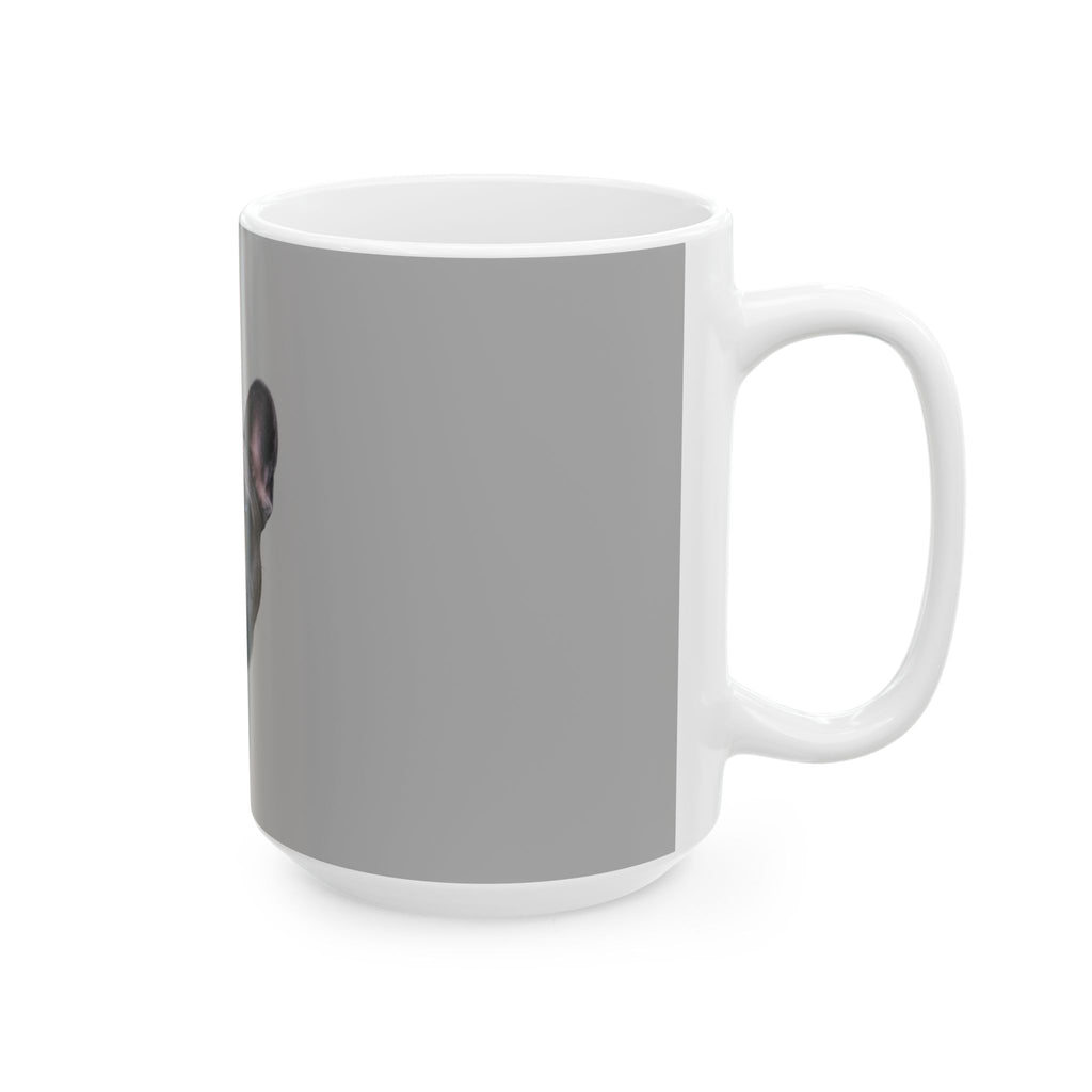 French Bulldog Face Mug | Grey Ceramic Coffee Cup