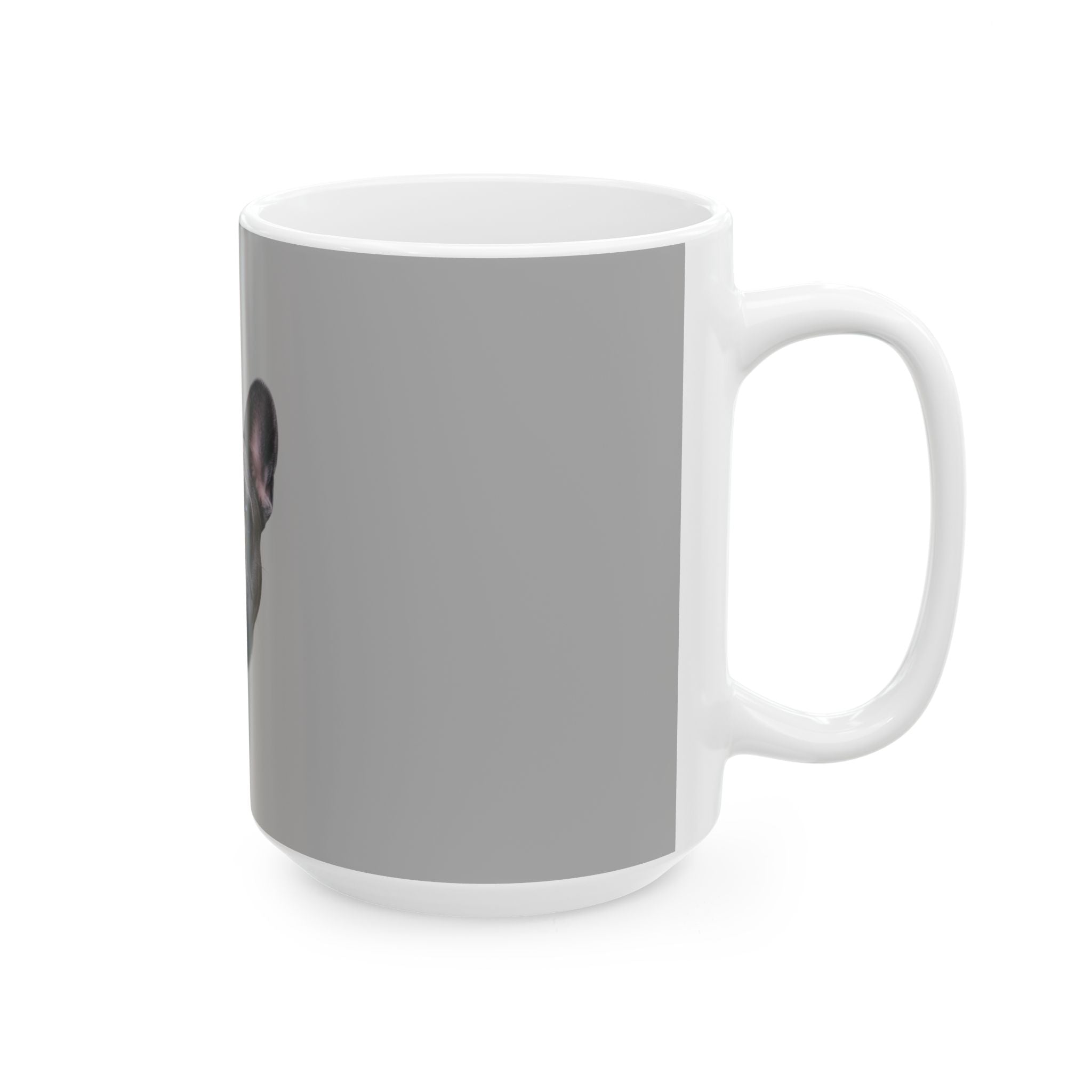 French Bulldog Face Mug | Grey Ceramic Coffee Cup