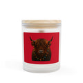 Highland Cow with Christmas Lights Candle | Frosted Glass 11oz