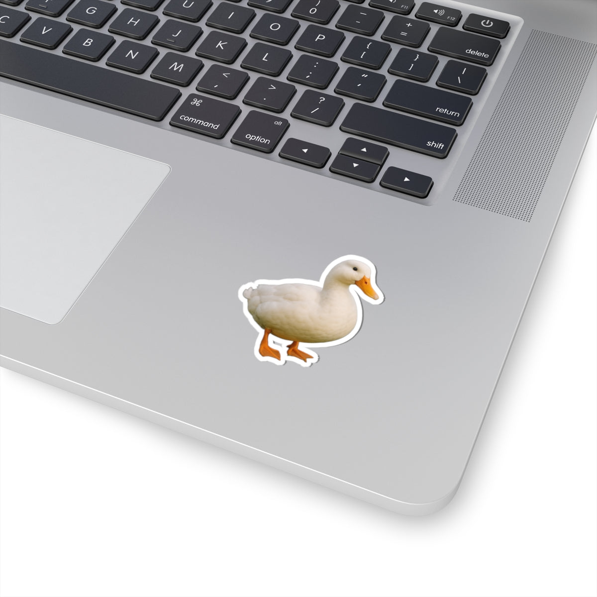 White Duck Kiss-Cut Sticker | Cute Duck Laptop Decal, Farm Animal Vinyl