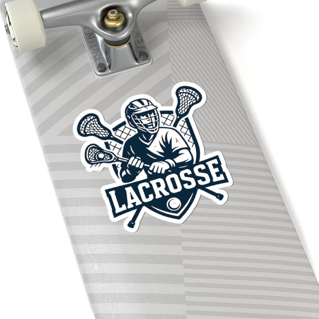 Lacrosse Player Crest Kiss-Cut Stickers | Lacrosse Helmet & Sticks Decal