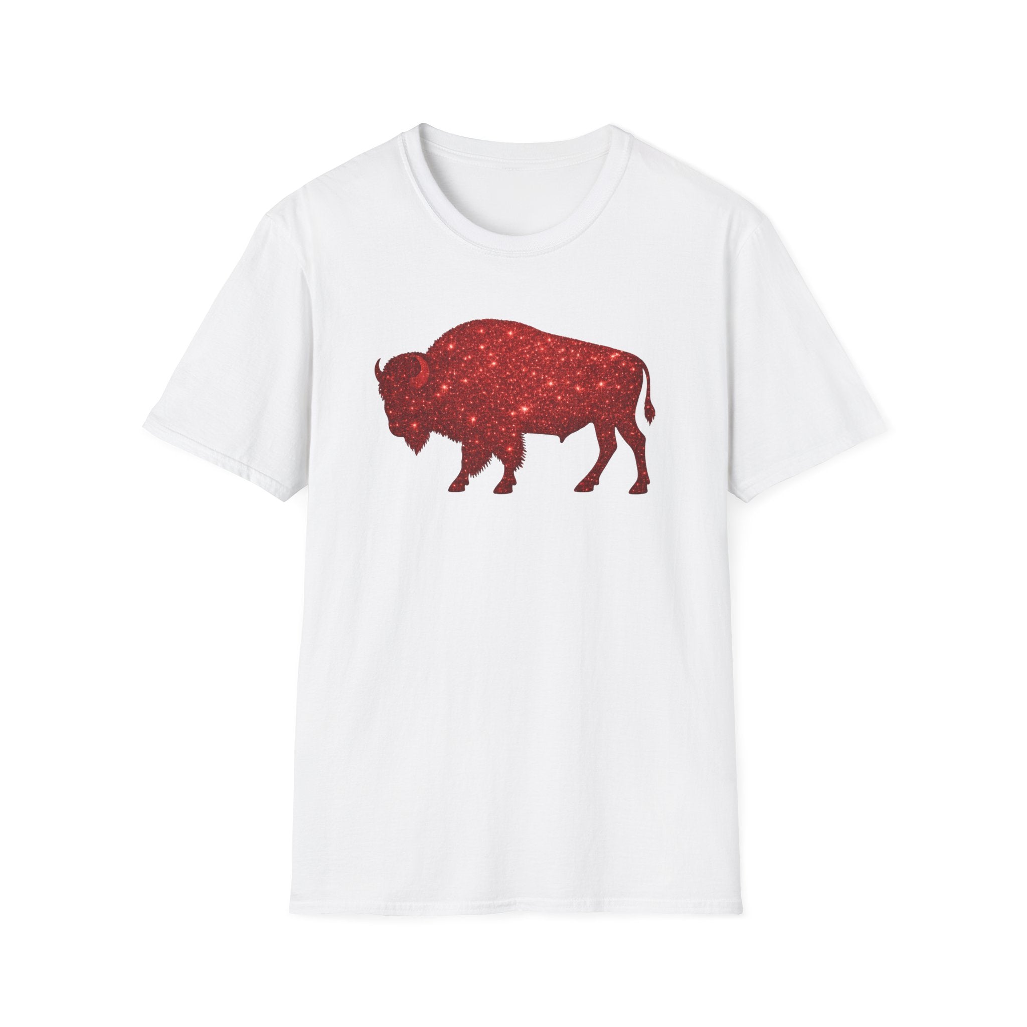 Red Buffalo Silhouette T-Shirt | Sparkle Star Pattern