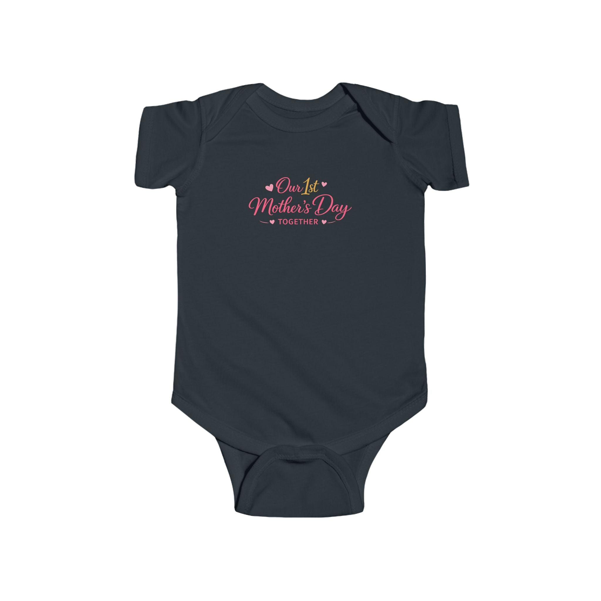 Infant Bodysuit — 'Our 1st Mother’s Day' Cute Baby Onesie (Pink Floral)