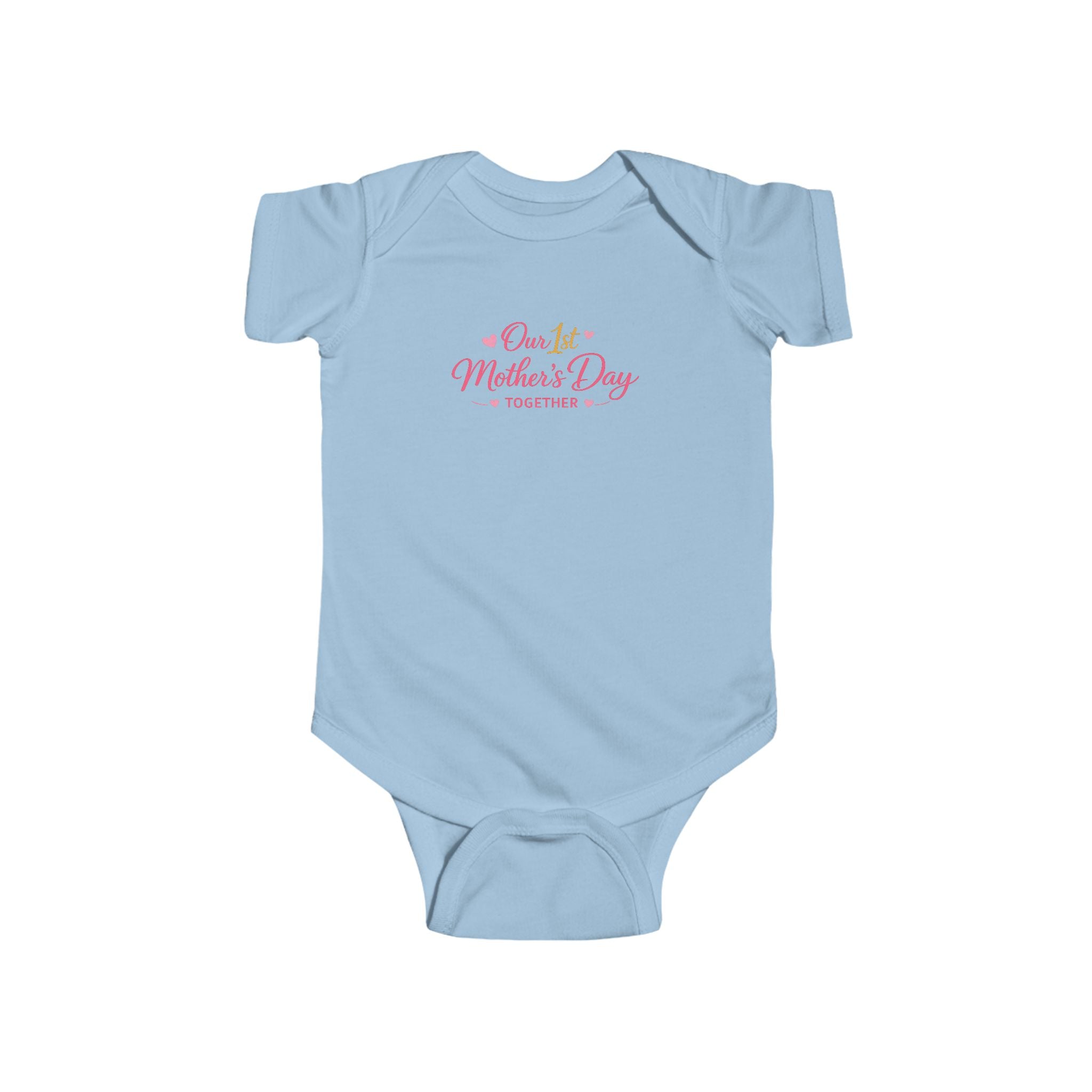 Infant Bodysuit — 'Our 1st Mother’s Day' Cute Baby Onesie (Pink Floral)