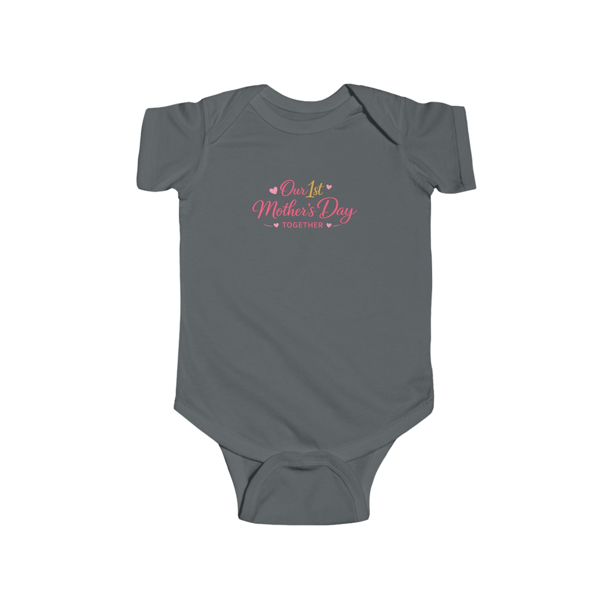 Infant Bodysuit — 'Our 1st Mother’s Day' Cute Baby Onesie (Pink Floral)