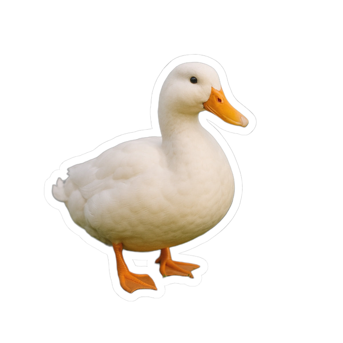 White Duck Kiss-Cut Sticker | Cute Duck Laptop Decal, Farm Animal Vinyl