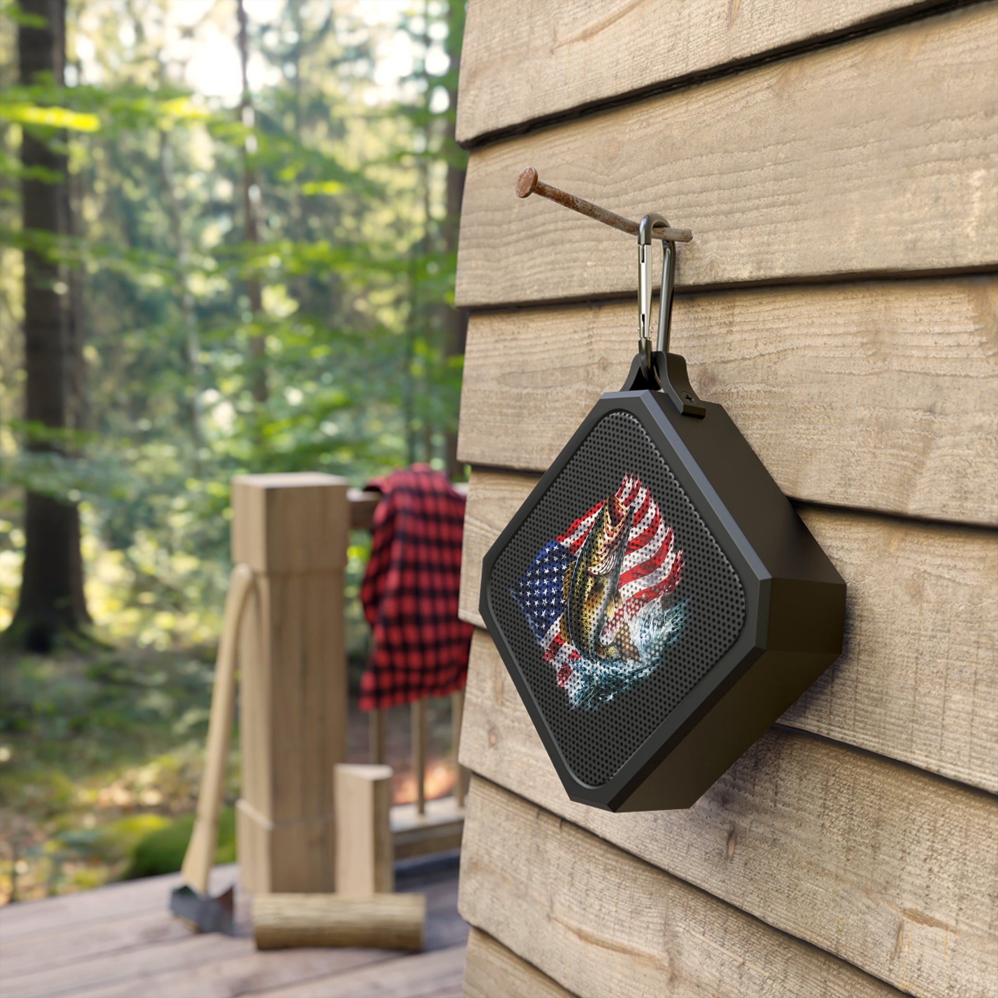 Patriotic Bass Bluetooth Speaker — Outdoor Portable Waterproof Speaker for Fishing & Camping