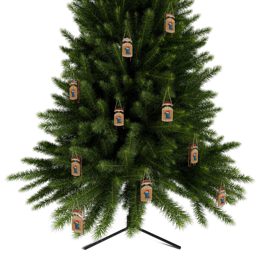 Baby Buffalo Sled Ornaments