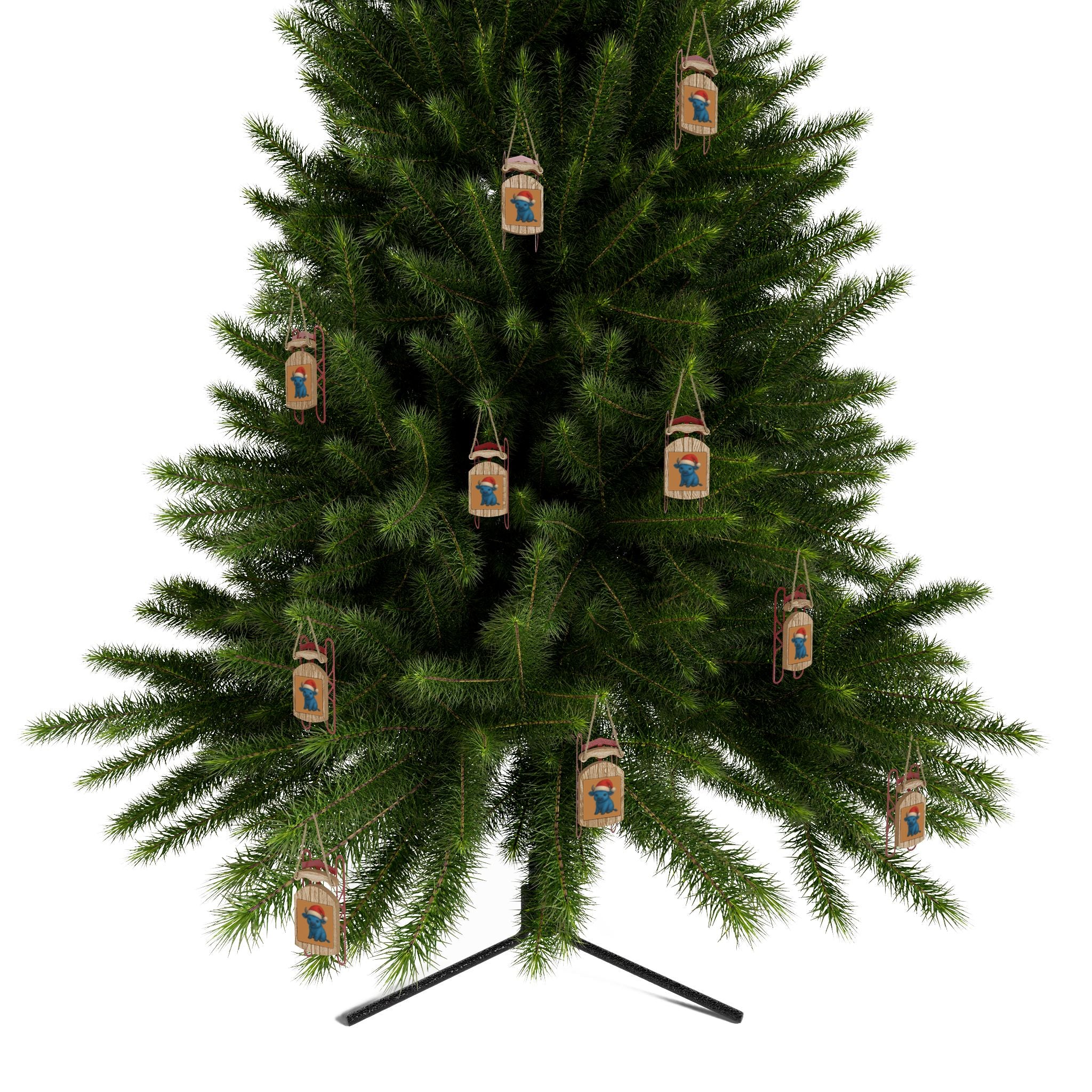 Baby Buffalo Sled Ornaments