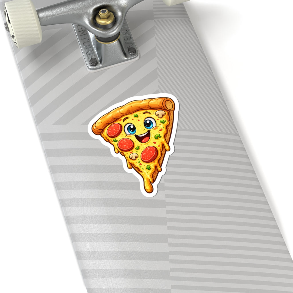 Smiling Pepperoni Pizza Sticker Kiss-Cut | Cute Food Vinyl