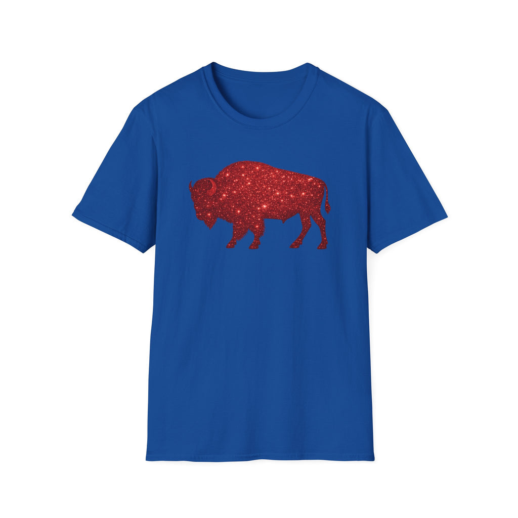 Red Buffalo Silhouette T-Shirt | Sparkle Star Pattern