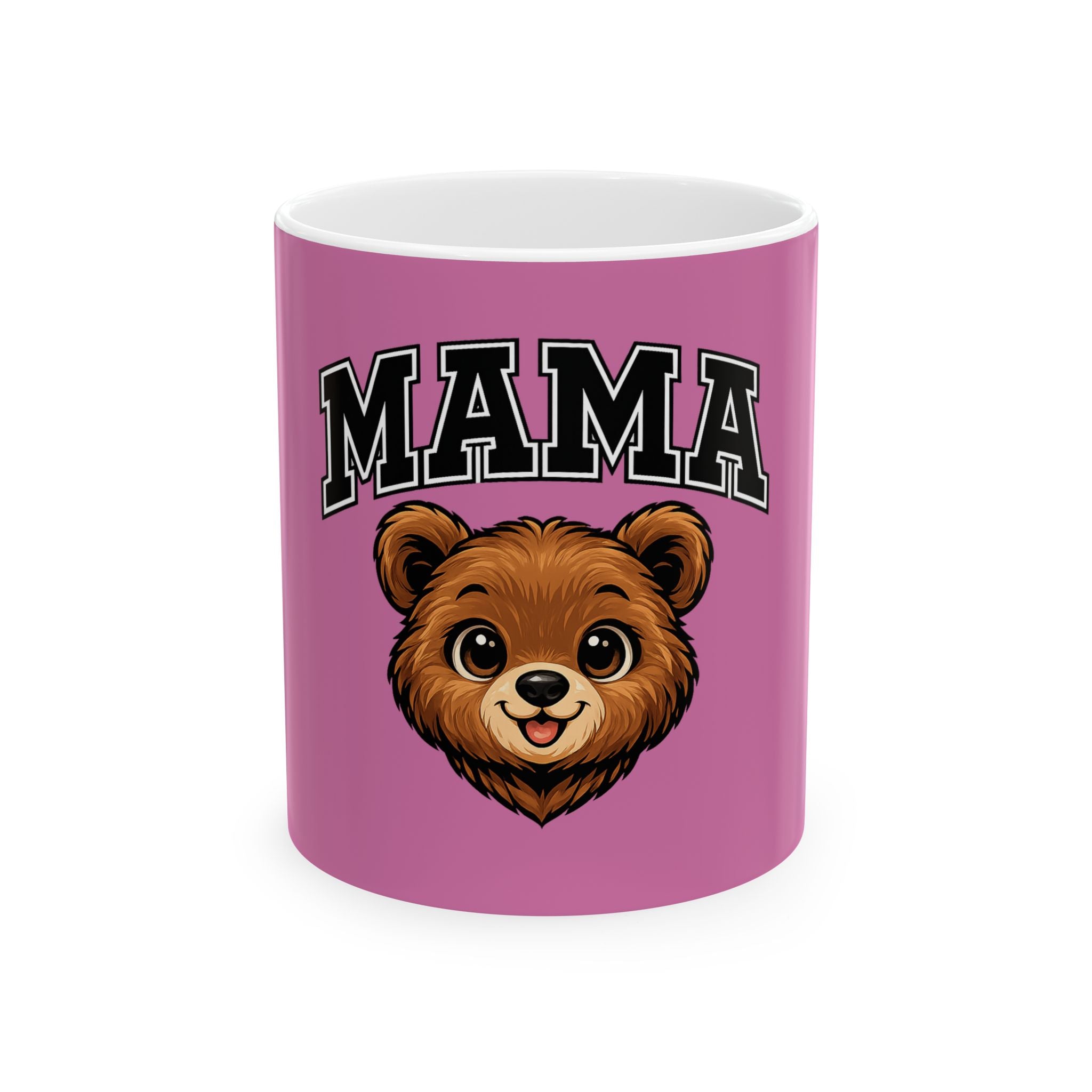 Mama Bear Ceramic Mug — Pink 11oz/15oz Gift for Moms