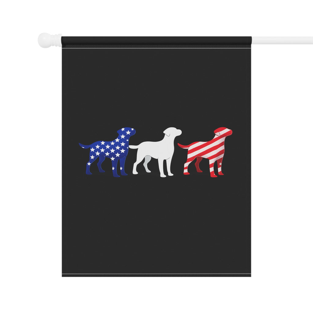 Patriotic Labrador Trio Garden Flag | House Banner