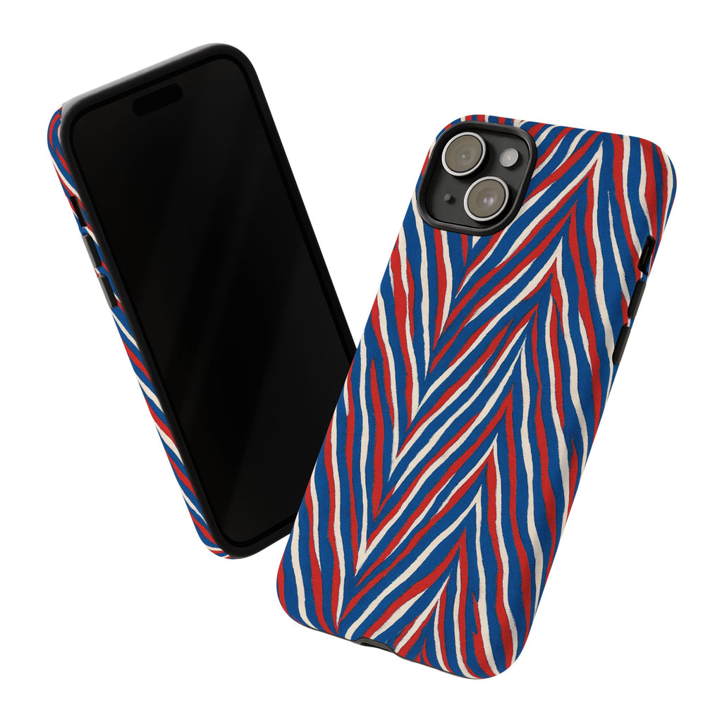 Red White Blue Zebra Stripe Tough Case | Patriotic Phone Cover