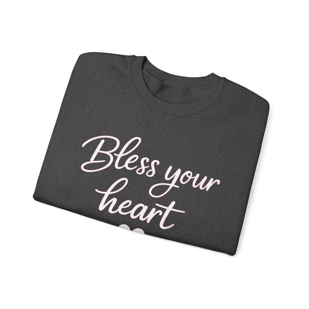 Bless Your Heart crewneck sweatshirt | Script text with heart design