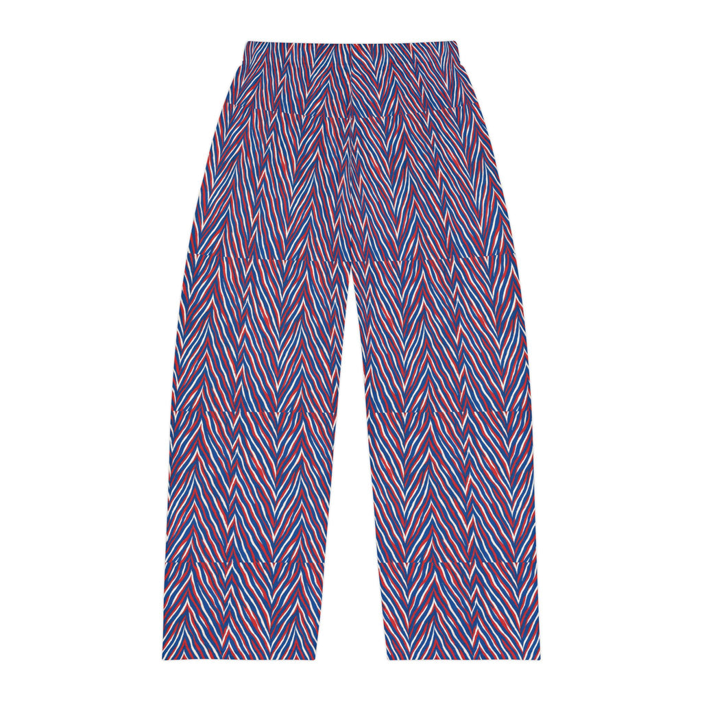 Blue Red Chevron Pattern Pajama Pants | AOP