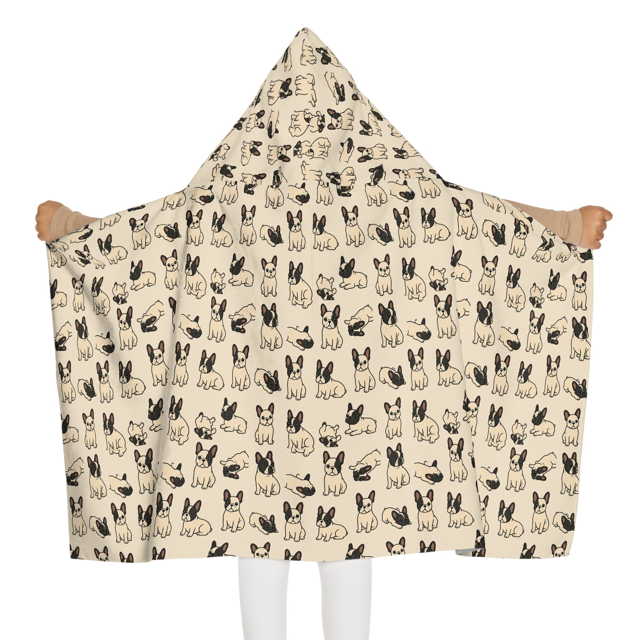 French Bulldog Pattern Youth Hooded Towel | Cute Dog Towel