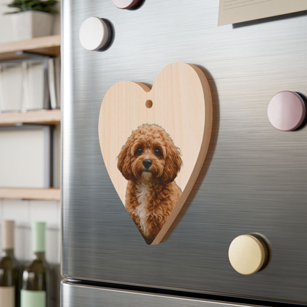 Cavapoo Puppy Heart Wooden Ornament | Photo Dog Pet Keepsake