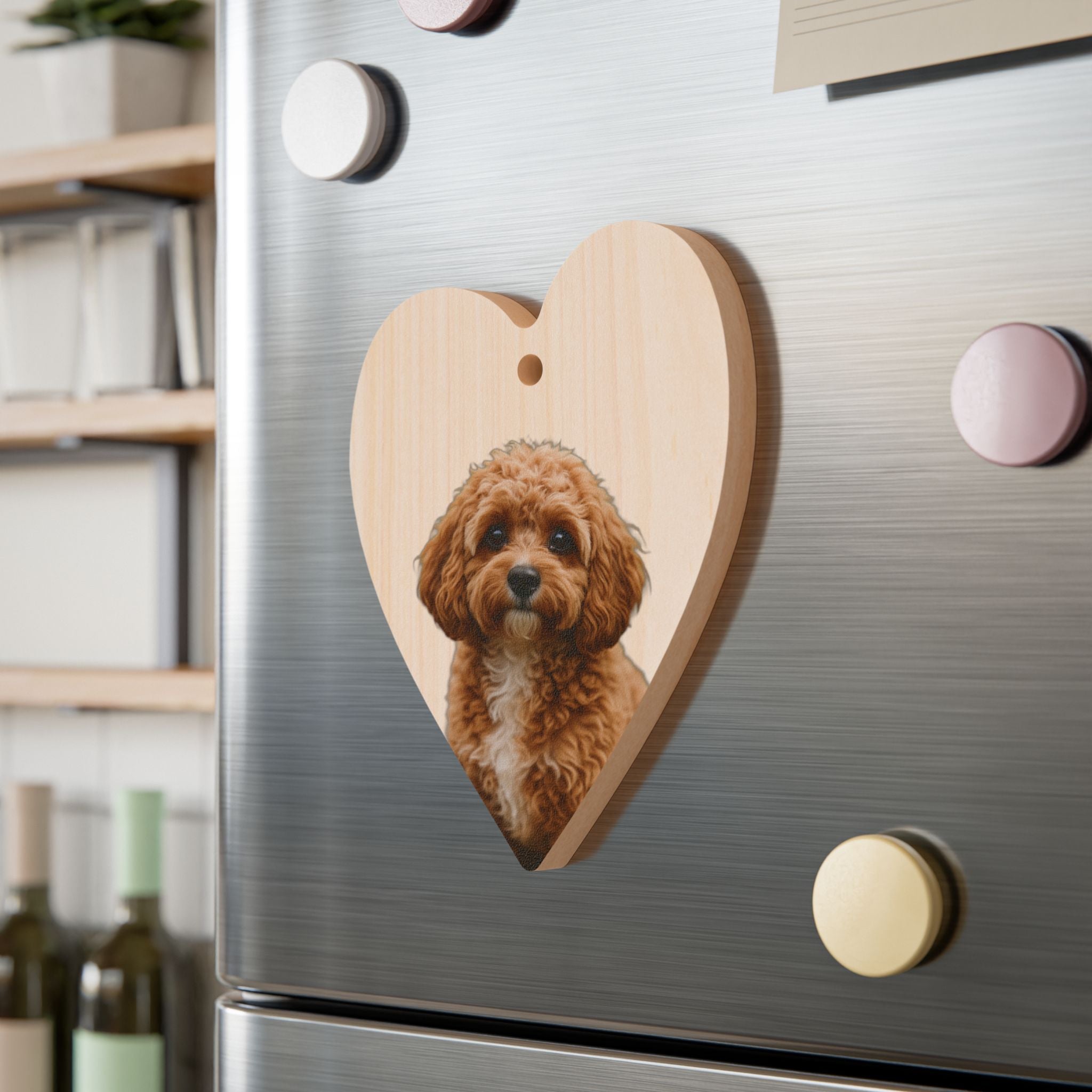 Cavapoo Puppy Heart Wooden Ornament | Photo Dog Pet Keepsake