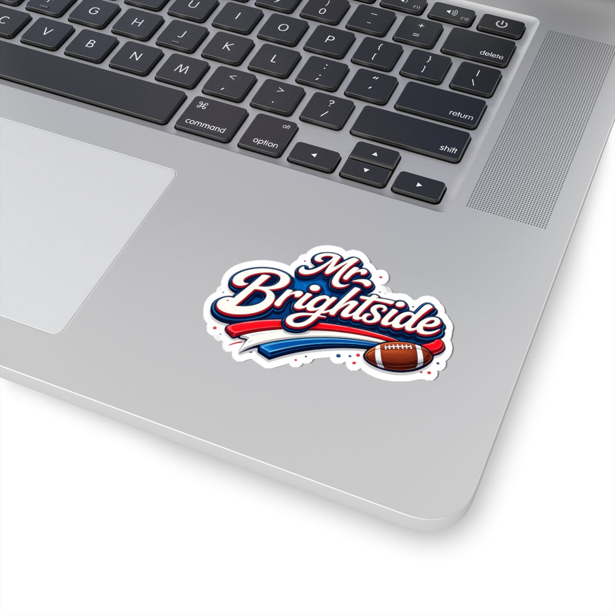 Buffalo Mr. Brightside Football Vinyl Sticker | Retro Script, Red Blue