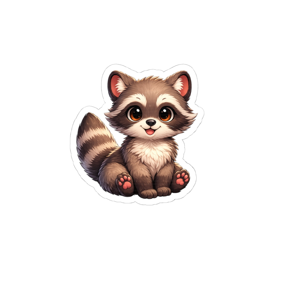 Cute Baby Raccoon Kiss-Cut Sticker | Cute Animal Vinyl Sticker
