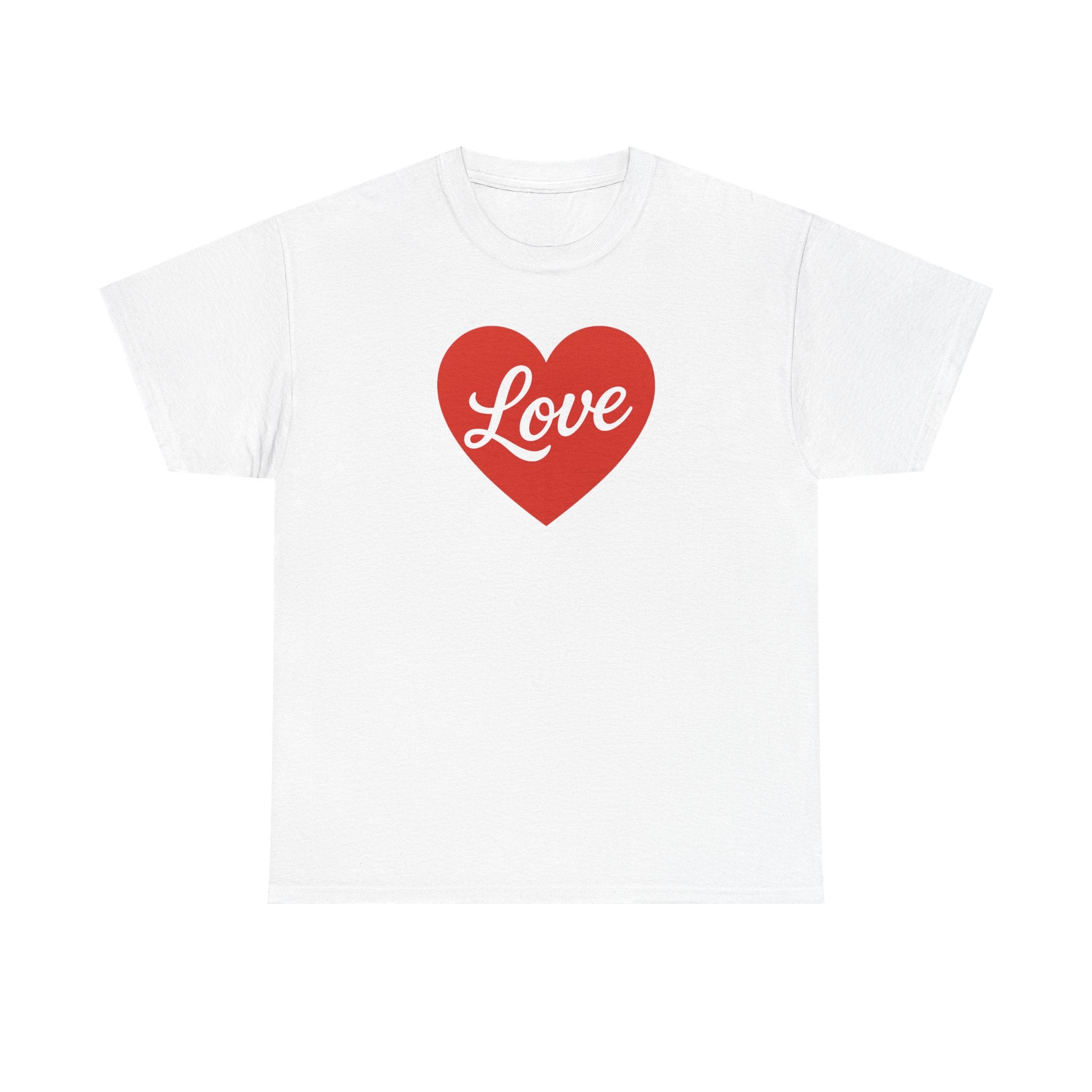 Red Heart Valentine's Day Love Script Tee
