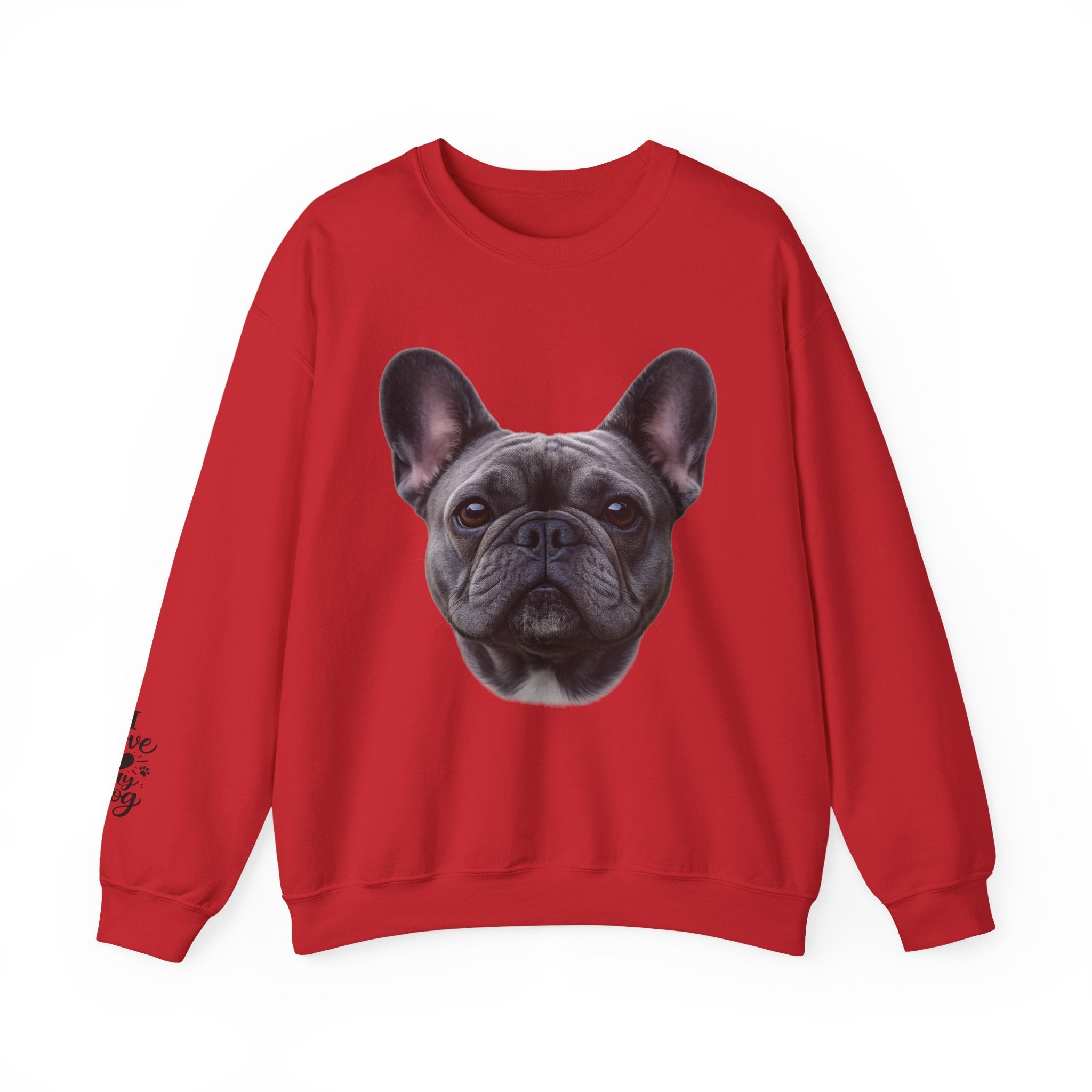 Black French Bulldog Face Sweatshirt | Frenchie Portrait Crewneck
