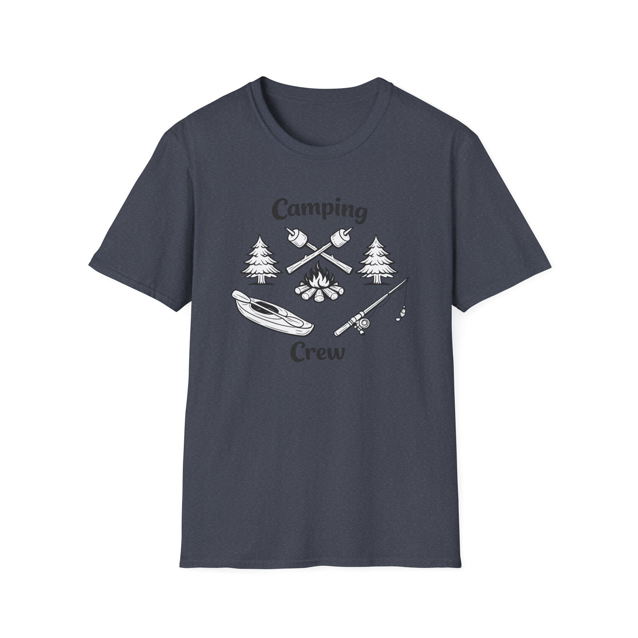 Camping Crew T-Shirt | Camping Icons, Kayak, Campfire, Fishing