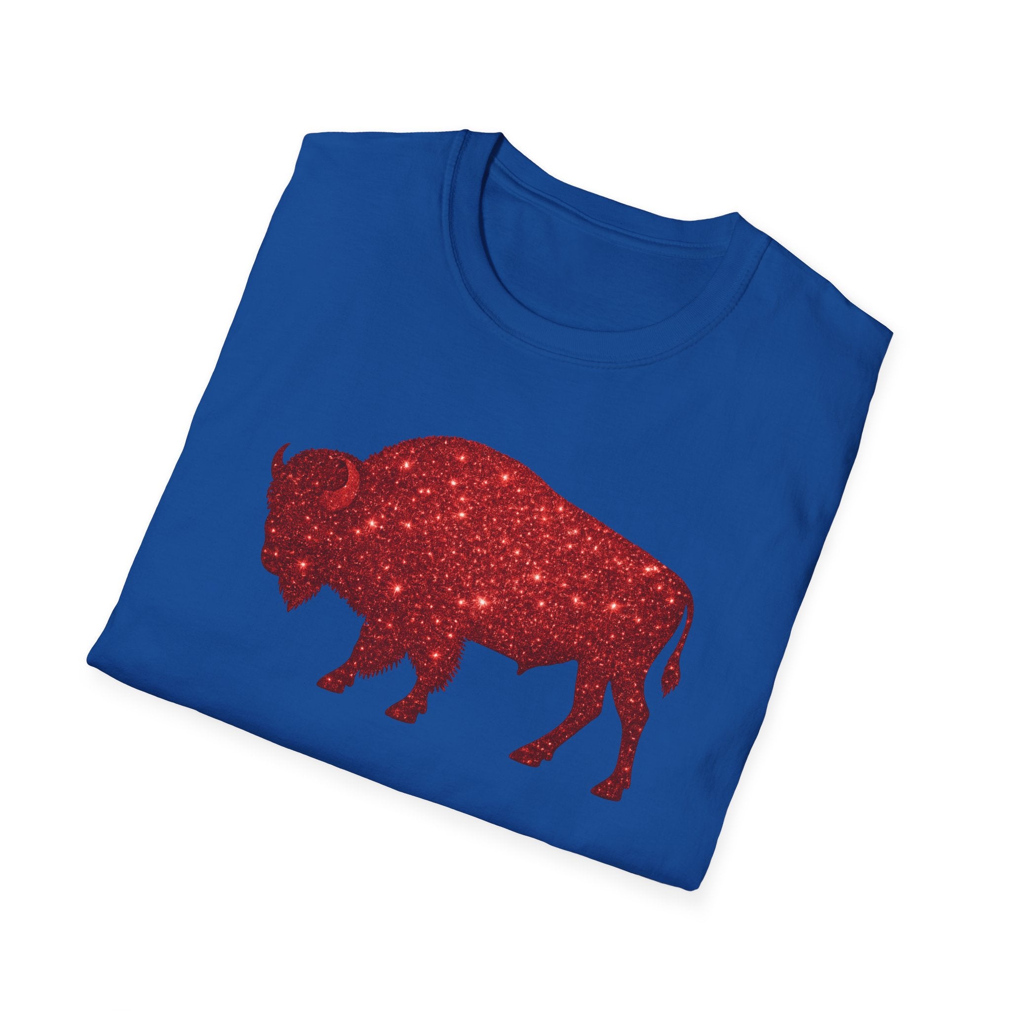 Red Buffalo Silhouette T-Shirt | Sparkle Star Pattern