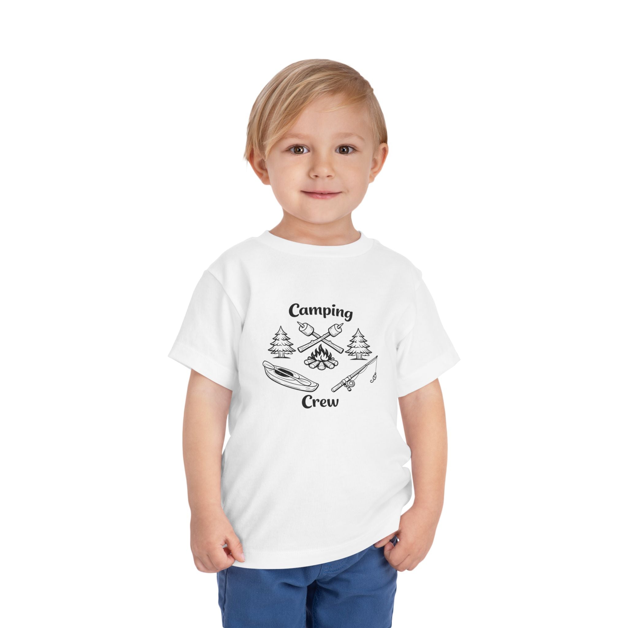 Camping Crew Toddler Tee | Kids Outdoor Camping Shirt, Kayak Fishing Bonfire Design
