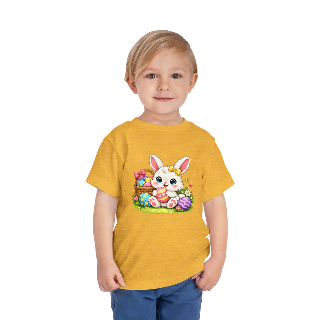 Easter Bunny Toddler Tee — Cute Baby Bunny with Easter Eggs