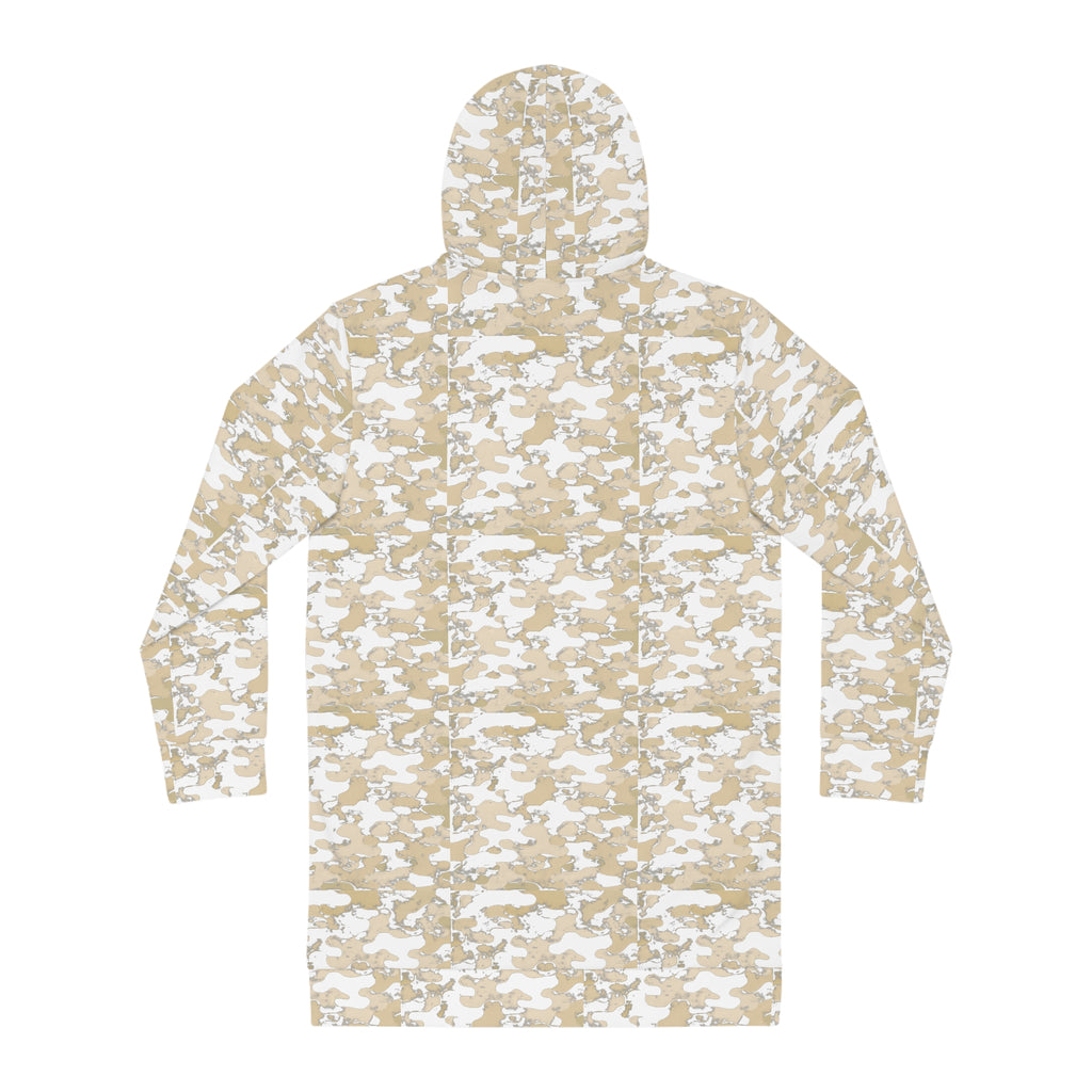 Beige Camo Hoodie Dress | All-Over Print Hooded Dress