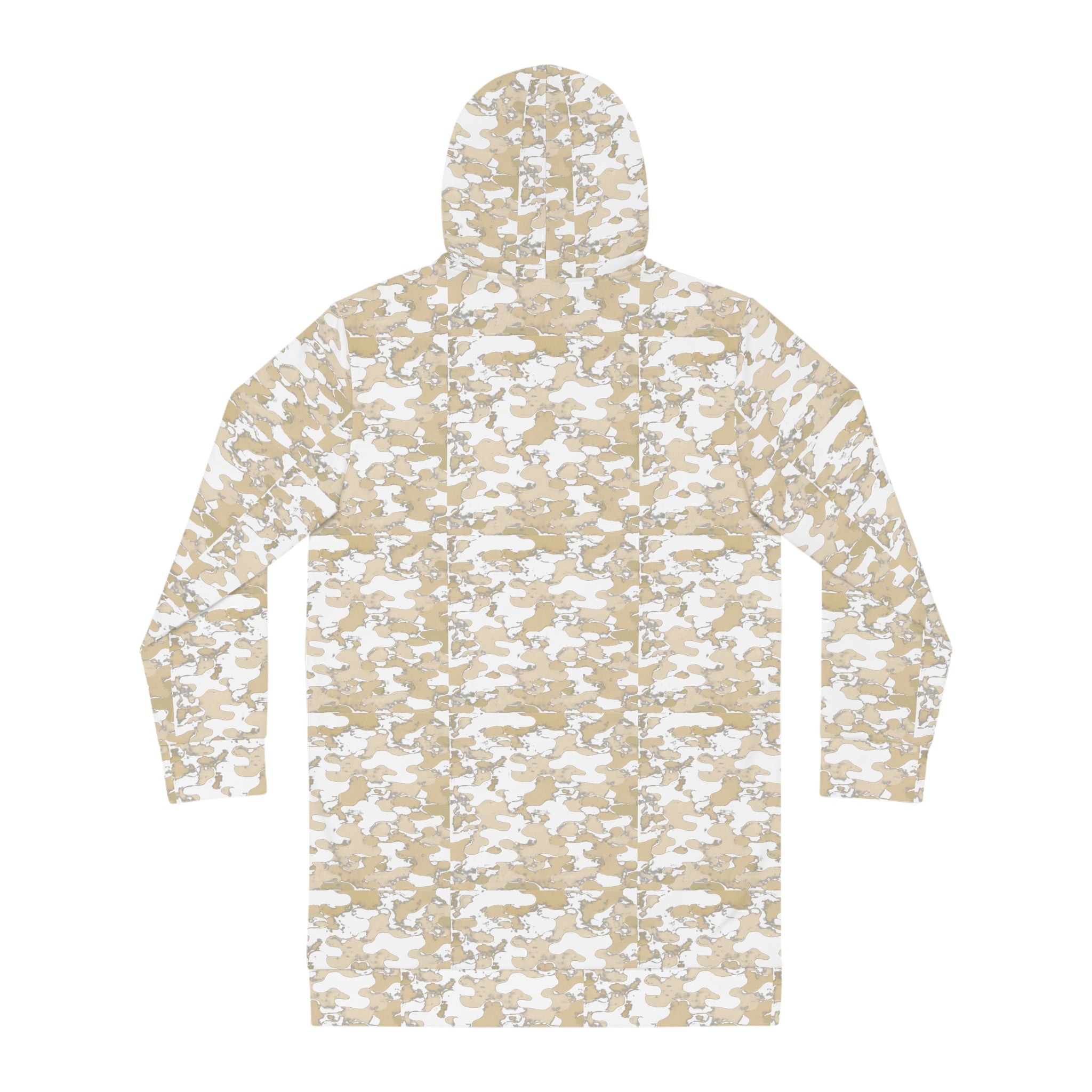 Beige Camo Hoodie Dress | All-Over Print Hooded Dress