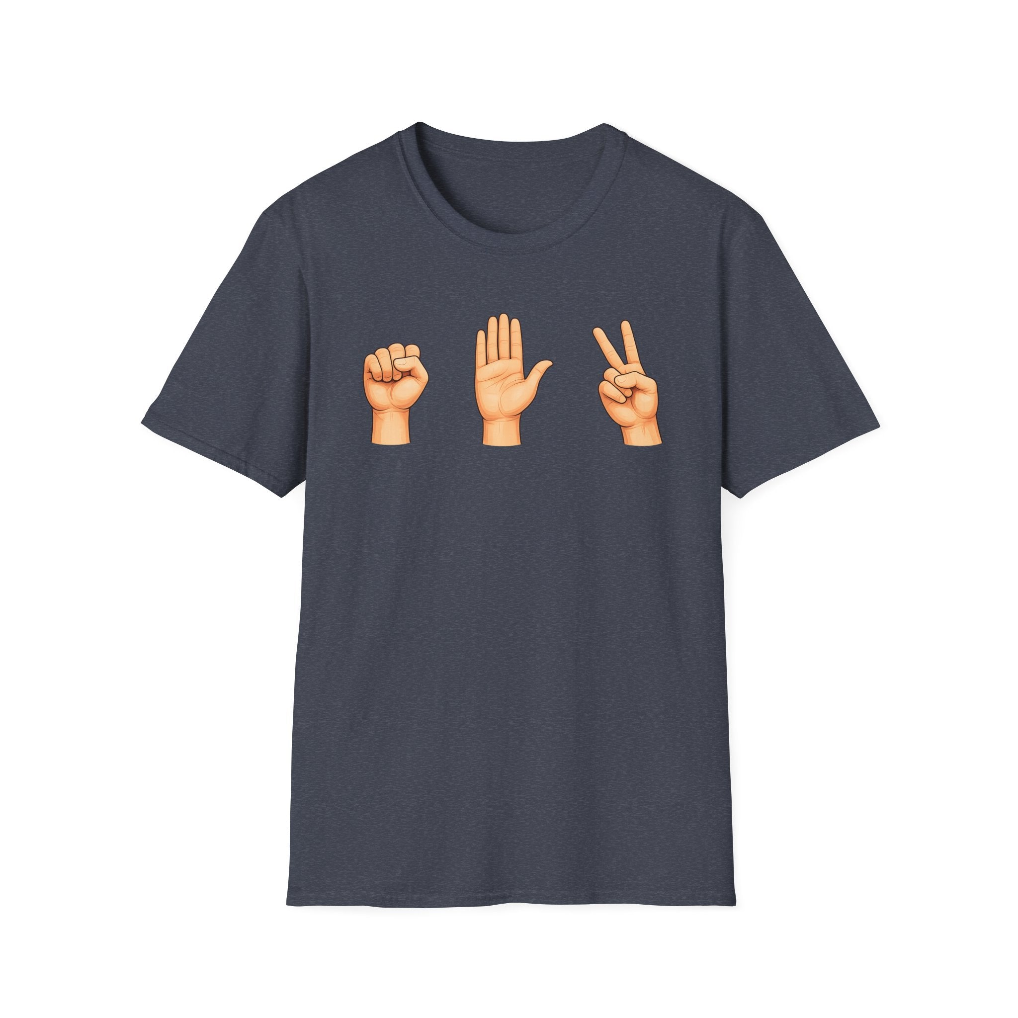 Rock Paper Scissors T-Shirt | Hand Emoji Design, Casual Tee