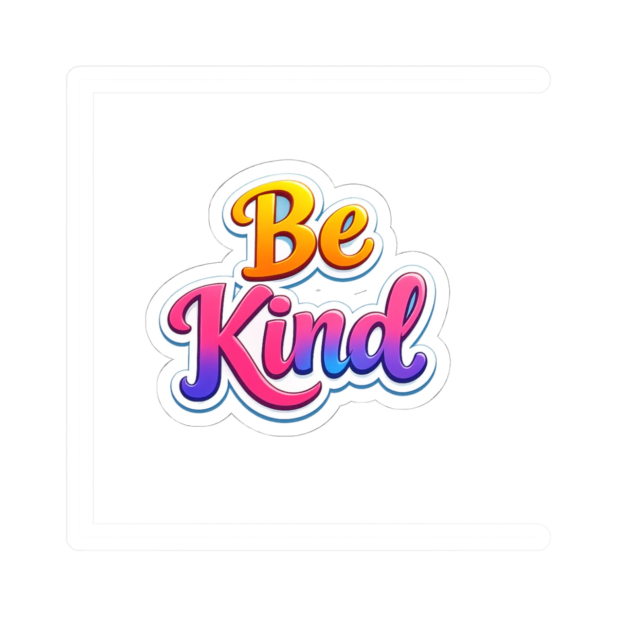 Be Kind Script Sticker | Colorful Gradient Kiss-Cut Vinyl