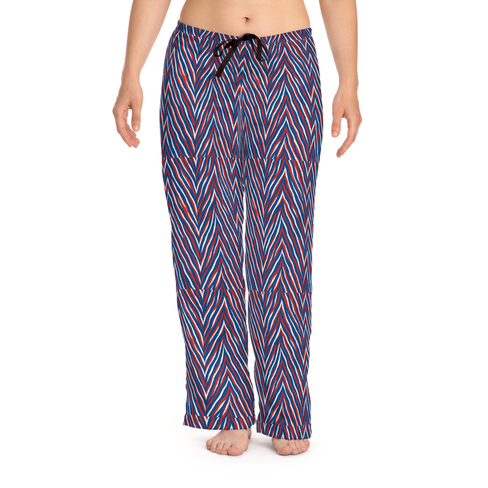 Red Blue Chevron Stripe Pajama Pants