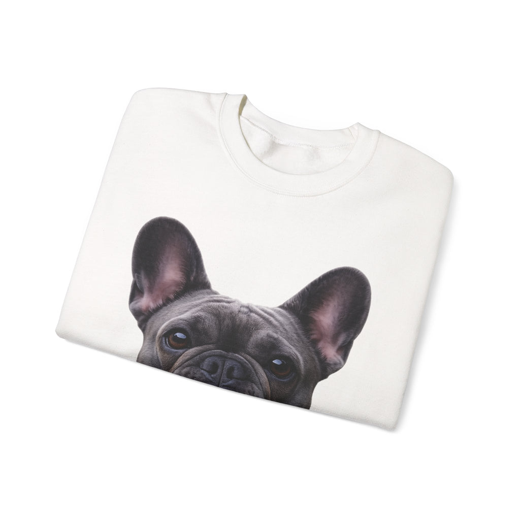 Black French Bulldog Face Sweatshirt | Frenchie Portrait Crewneck