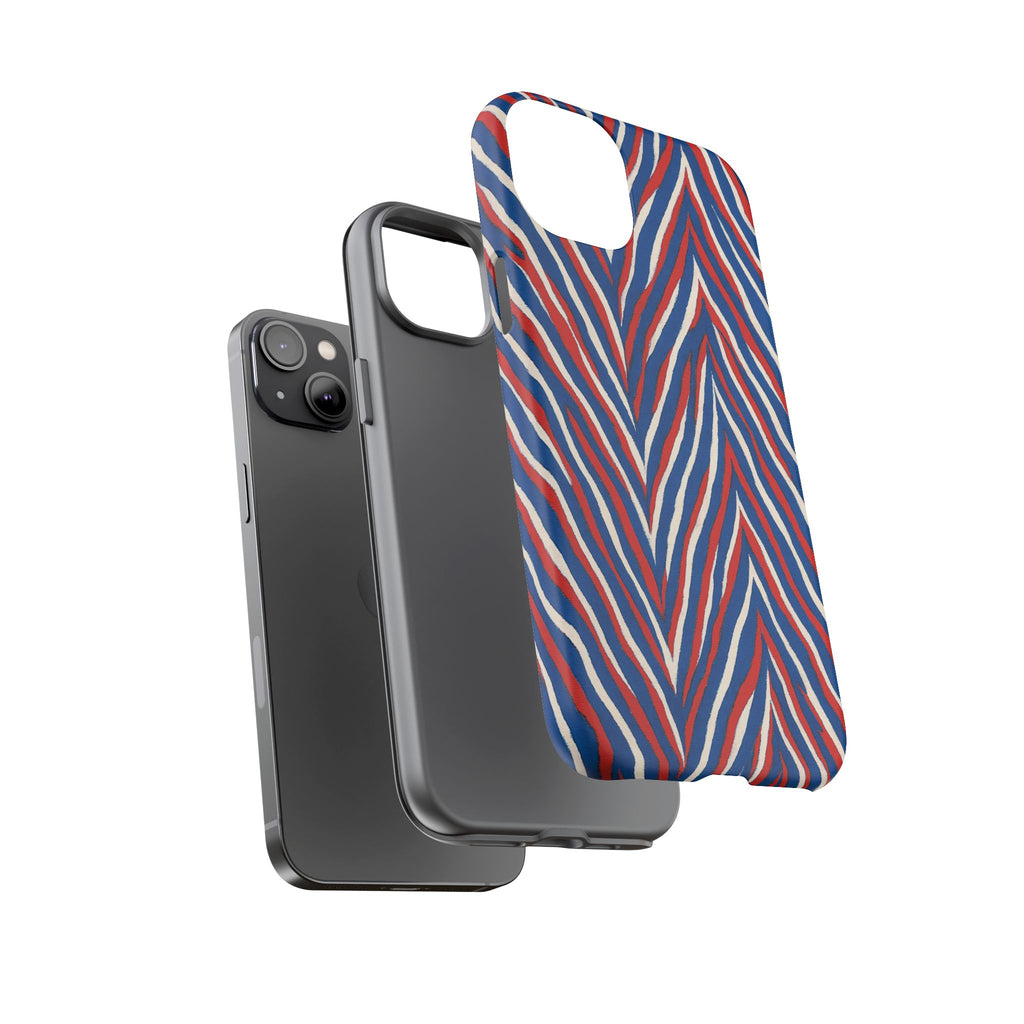 Red White Blue Zebra Stripe Tough Case | Patriotic Phone Cover