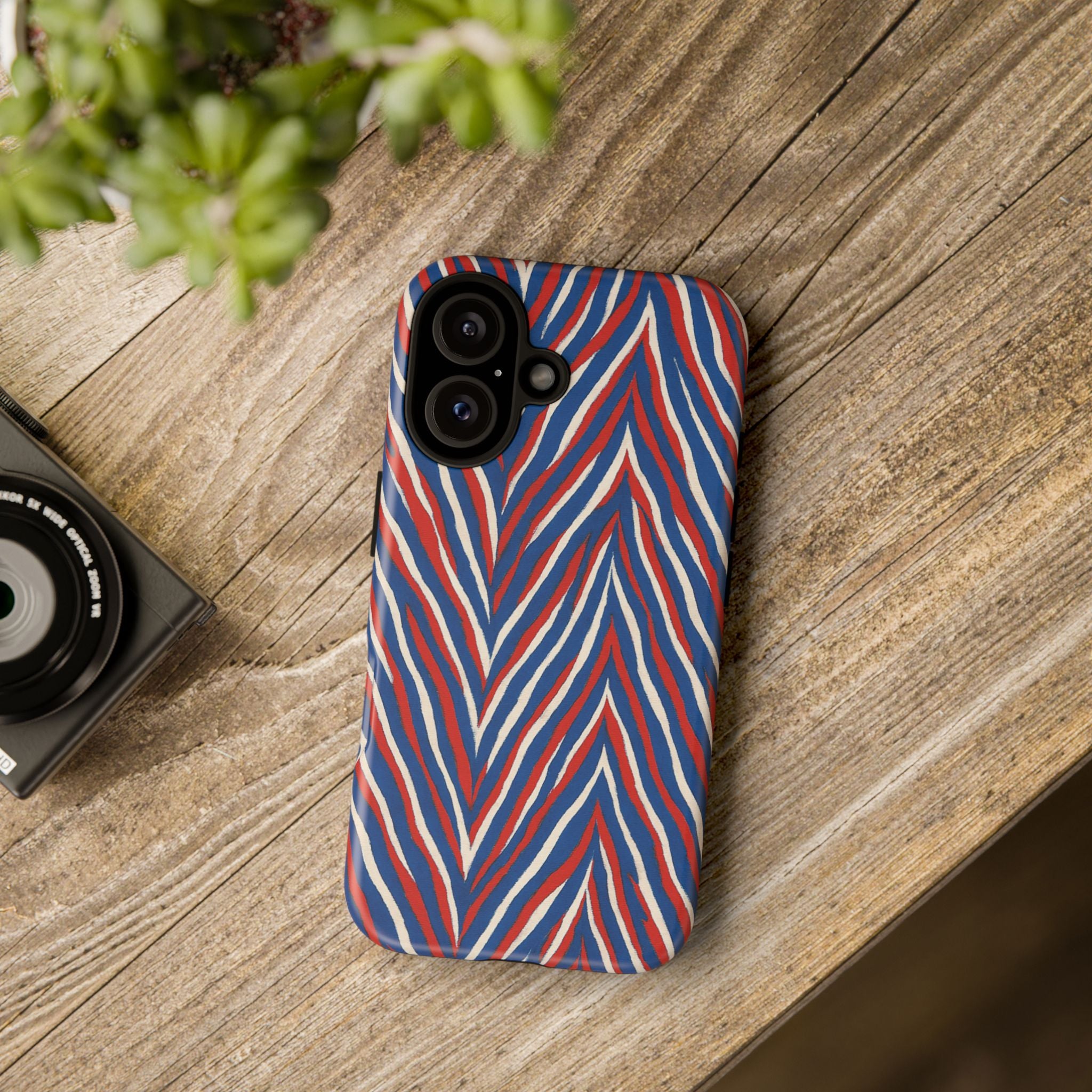 Red White Blue Zebra Stripe Tough Case | Patriotic Phone Cover
