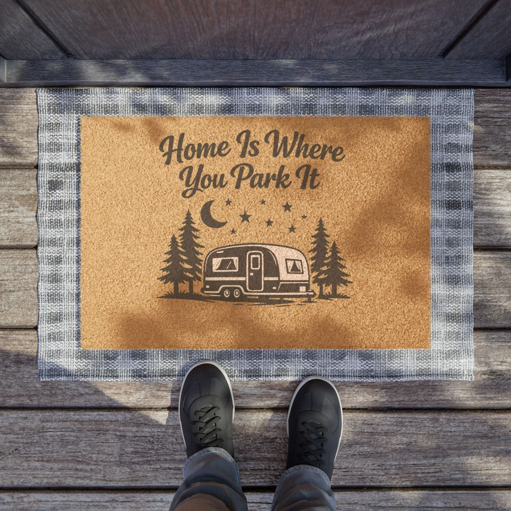 Doormat - "Home Is Where You Park It" Camper RV Welcome Mat
