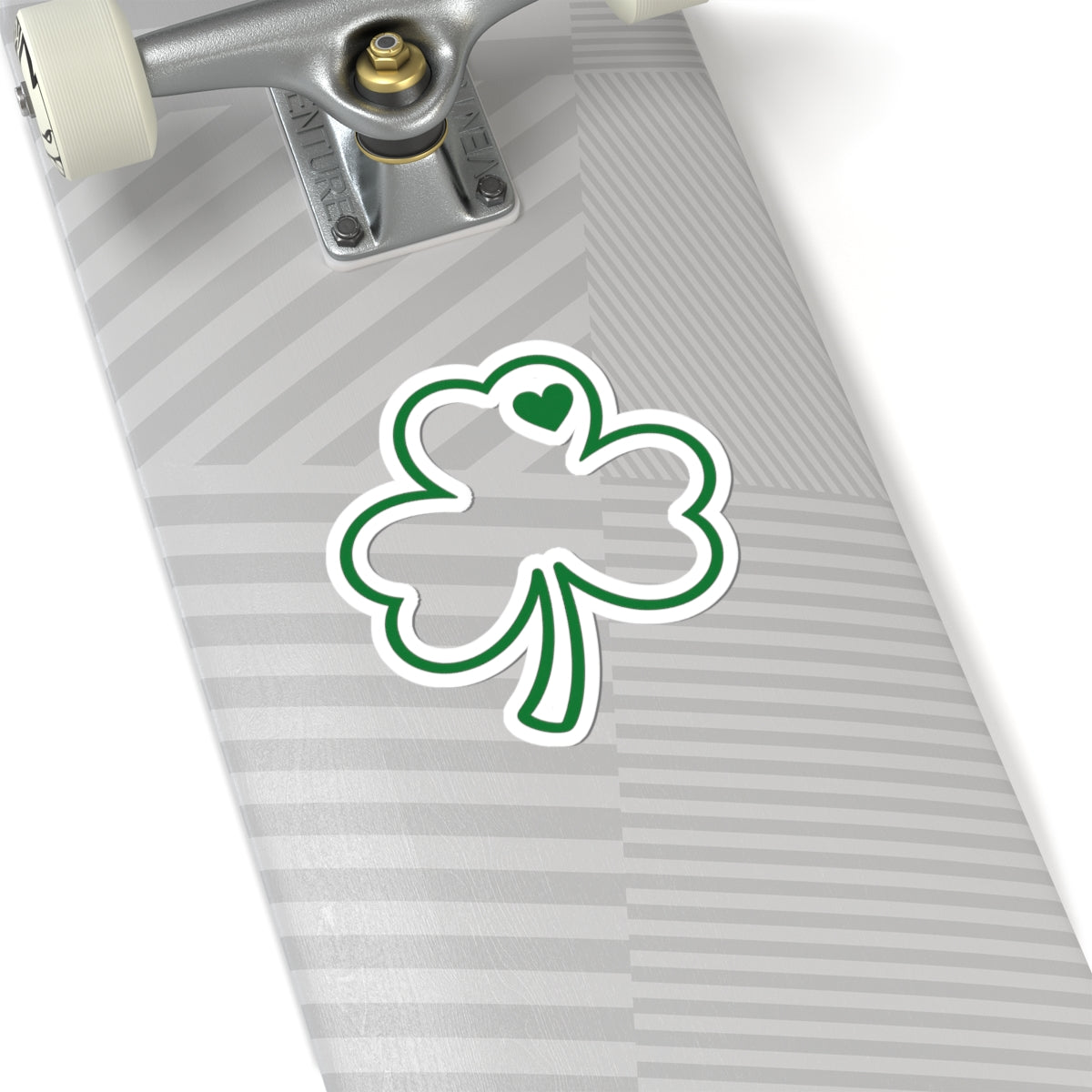 Green Shamrock Heart Sticker | Kiss-Cut Sticker