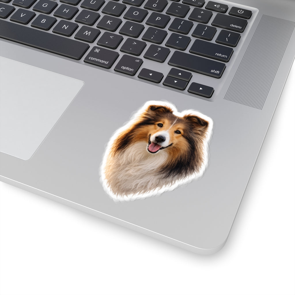 Collie Dog Face Sticker | Kiss-Cut Sticker, Collie Portrait Decal