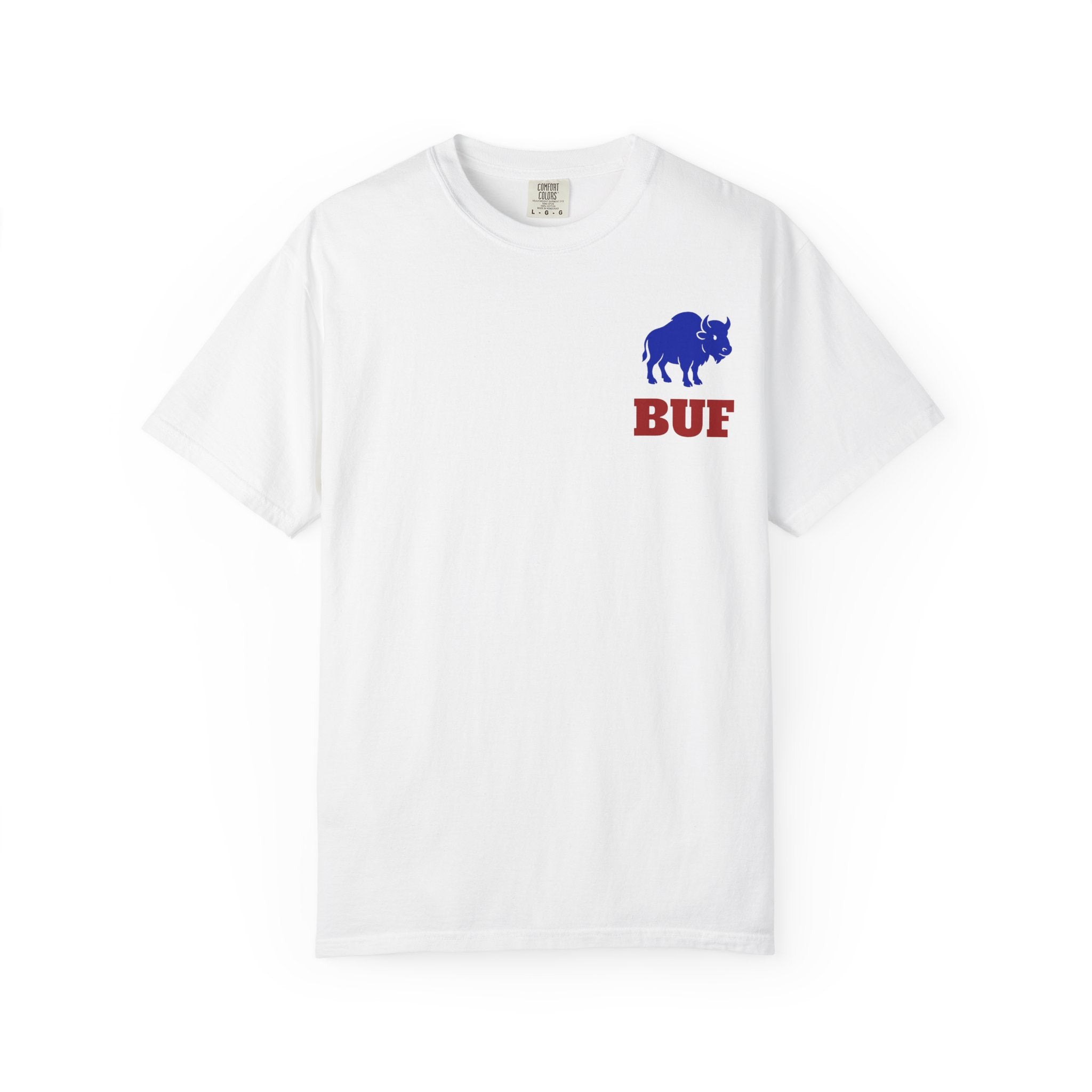 Buffalo Logo BUF, T-Shirt | Blue Buffalo Silhouette with Red Text