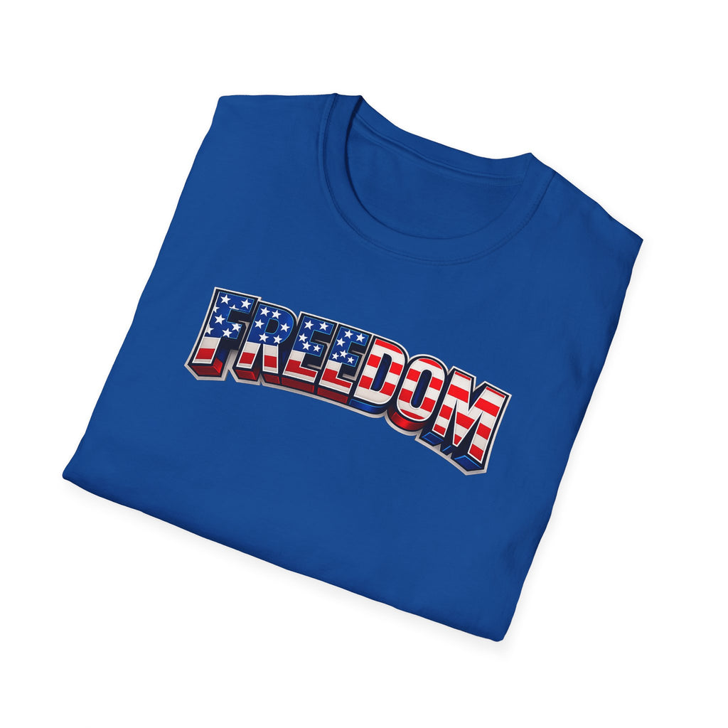 Freedom Flag T-Shirt — Patriotic USA Stars & Stripes Tee for 4th of July