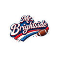 Buffalo Mr. Brightside Football Vinyl Sticker | Retro Script, Red Blue