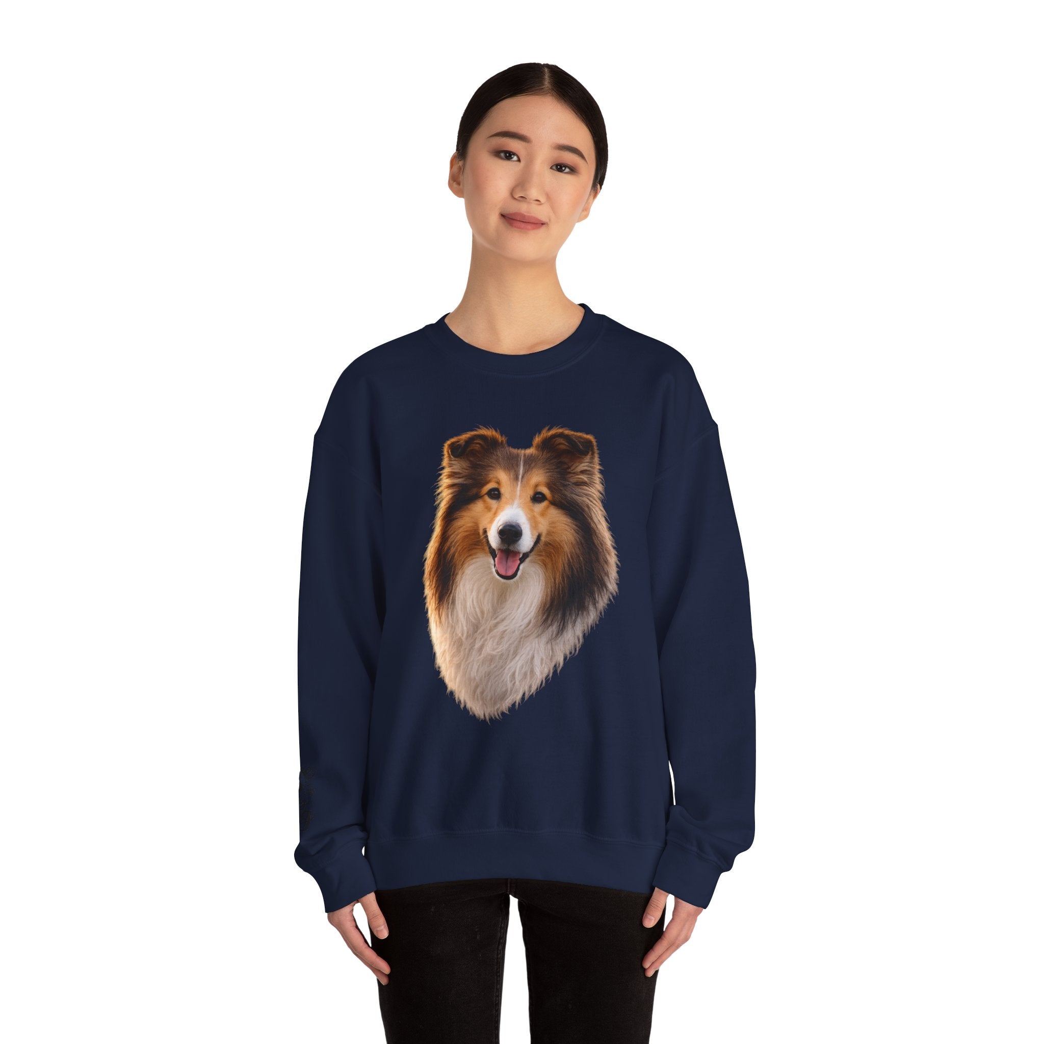 Smiling Collie Crewneck Sweatshirt | Collie Face Pullover