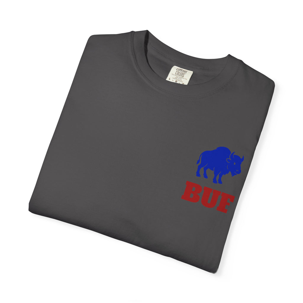 Buffalo Logo BUF, T-Shirt | Blue Buffalo Silhouette with Red Text