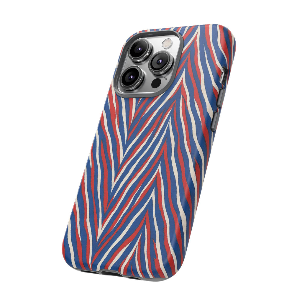 Red White Blue Zebra Stripe Tough Case | Patriotic Phone Cover