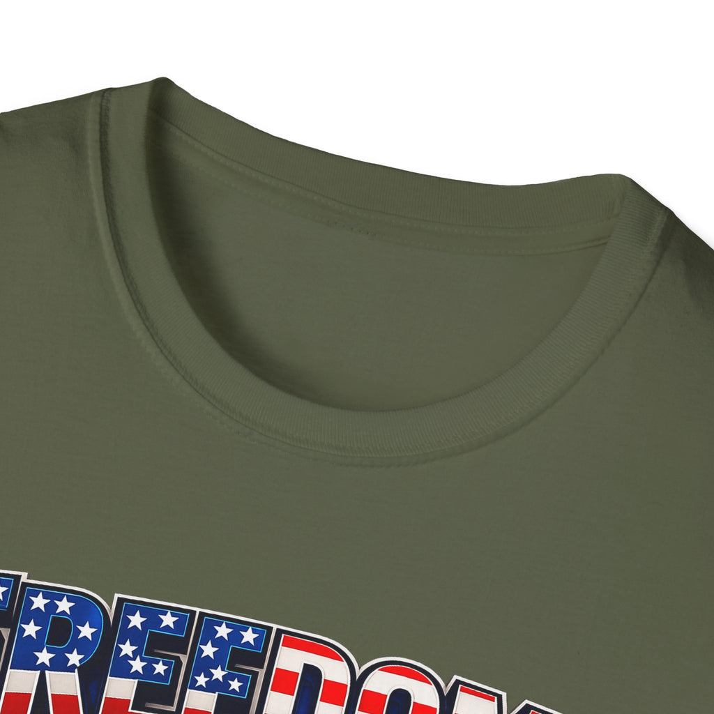 Freedom Flag T-Shirt — Patriotic USA Stars & Stripes Tee for 4th of July